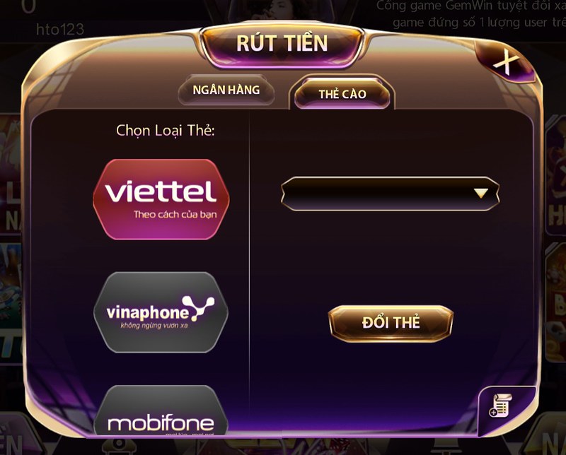 cách rút tiền sunwin qua thẻ cào